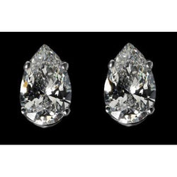 Gorgeous 3.02 Ct. Genuine Diamonds Earrings Pear Cut Stud