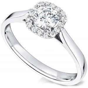 Gorgeous Brilliant Cut 1.75 Carats Real Diamond Ring White Gold Halo