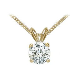 Gorgeous Necklace Real Diamond Pendant & Chain 0.75 Ct Yellow Gold