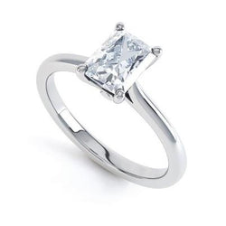 Gorgeous Prong Set Radiant Cut 2.25 Ct Real Diamond Wedding Solitaire Ring