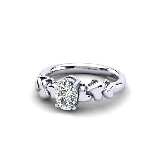 Gorgeous Real Oval Cut 1.75 Ct Solitaire Diamond Engagement Ring