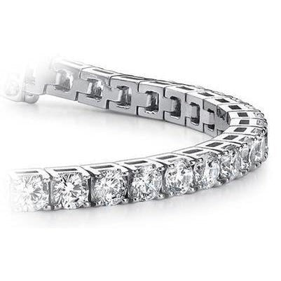 Gorgeous Real Round Diamond Tennis Bracelet 6 Carats White Gold 14K