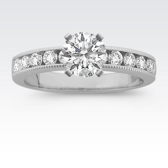 Gorgeous Round 2.50 Carats Real Diamond Engagement Ring White Gold 14K - Solitaire Ring with Accents-harrychadent.ca