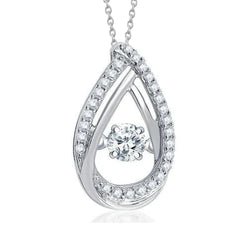 Gorgeous Round Brilliant Cut Real Diamond Pendant Necklace 1.18 Ct. WG 14K