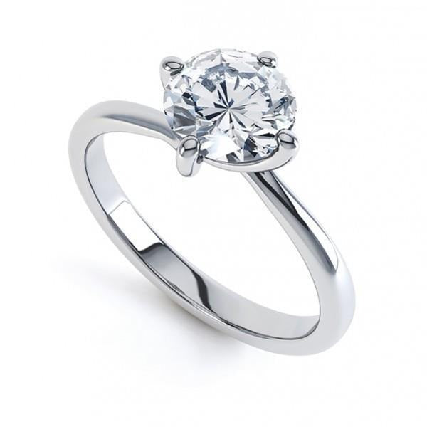 Gorgeous Round Cut 2.25 Ct Solitaire Real Diamond Engagement Ring - Solitaire Ring-harrychadent.ca