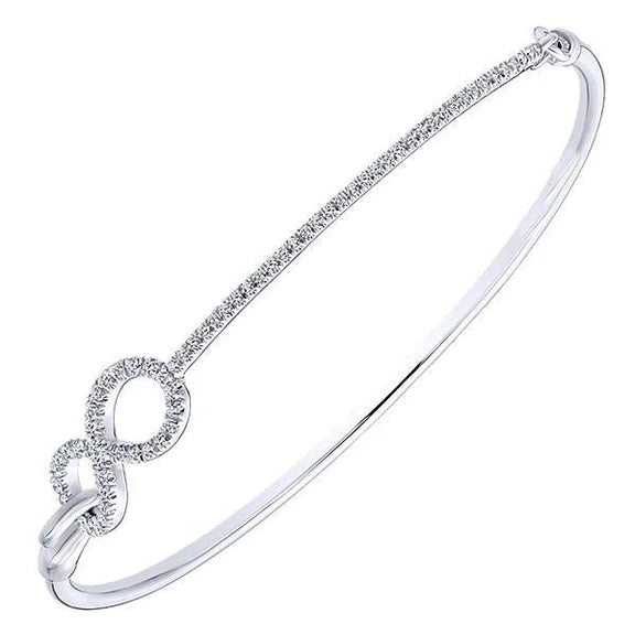 Gorgeous Round Cut 3.25 Ct Genuine Diamonds Bangle White Gold 14K