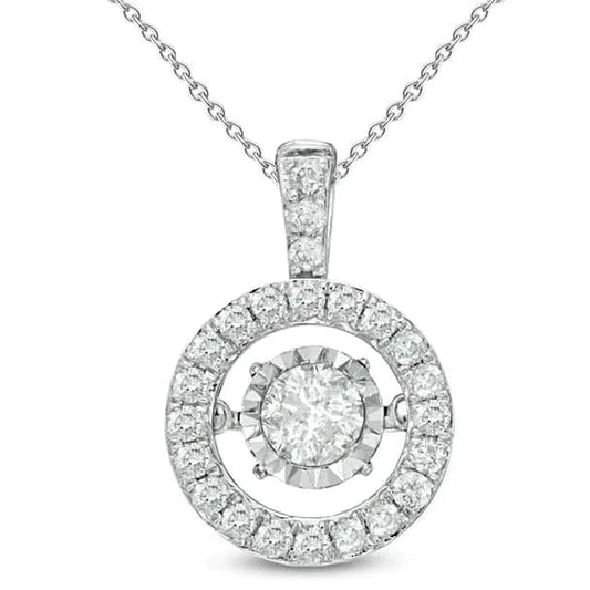 Gorgeous Round Cut Pendant Necklace 4.95 Carat Natural Diamond Cut Mounting