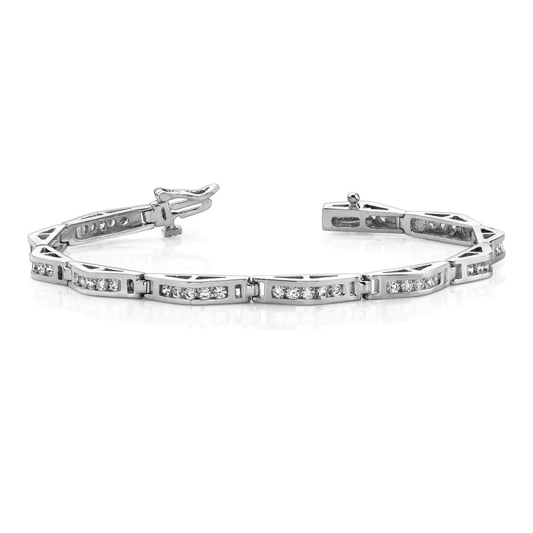 Gorgeous Round Cut Real Diamond Channel Set Bracelet 6 Carats