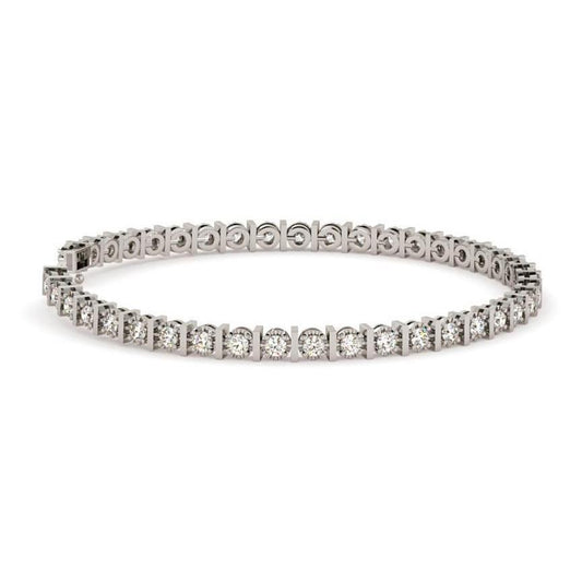 Gorgeous Round Cut Real Diamond Tennis Bracelet Jewelry 4.20 Ct White Gold