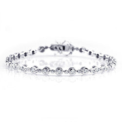 Gorgeous Round Cut Real Diamond Tennis Bracelet White Gold 14K 4.20 Ct.