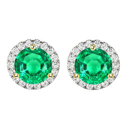 GIA-Certified Fine Emerald Gemstone Earring 2.50 ct – Two-Tone