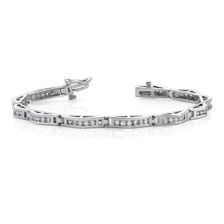 Gorgeous Round Real Diamond Bracelet Solid White Gold 5.50 Carats