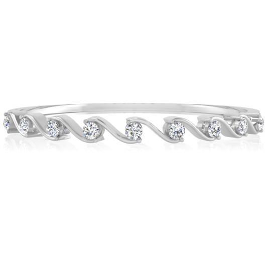 Gorgeous Round Shape 2.70 Carats Genuine Diamond Bangle