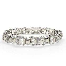 Gorgeous Small 5.85 Carats Men's Link Bracelet Real Diamonds 14K Wg