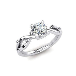 Gorgeous Solitaire Round Cut Real 1.75 Carat Diamond Ring White Gold 14K