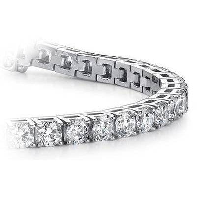 Gorgeous Round Lab Grown Diamond Tennis Bracelet 6 Carats White Gold 14K