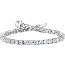 Gorgeous Round Prong Set Lab Grown Diamond Tennis Bracelet Solid Gold 7.5 Ct