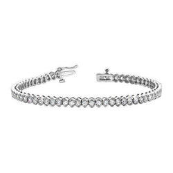 Gorgeous White Round Cut Lab Grown Diamonds Tennis Bracelet White Gold 11 Carats