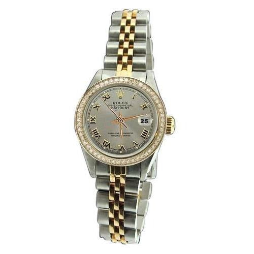 Bezel Ss & Gold Rolex Lady Watch