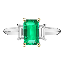 Earth-Mined GIA-Certified Colombian Emerald Precious Stone Ring