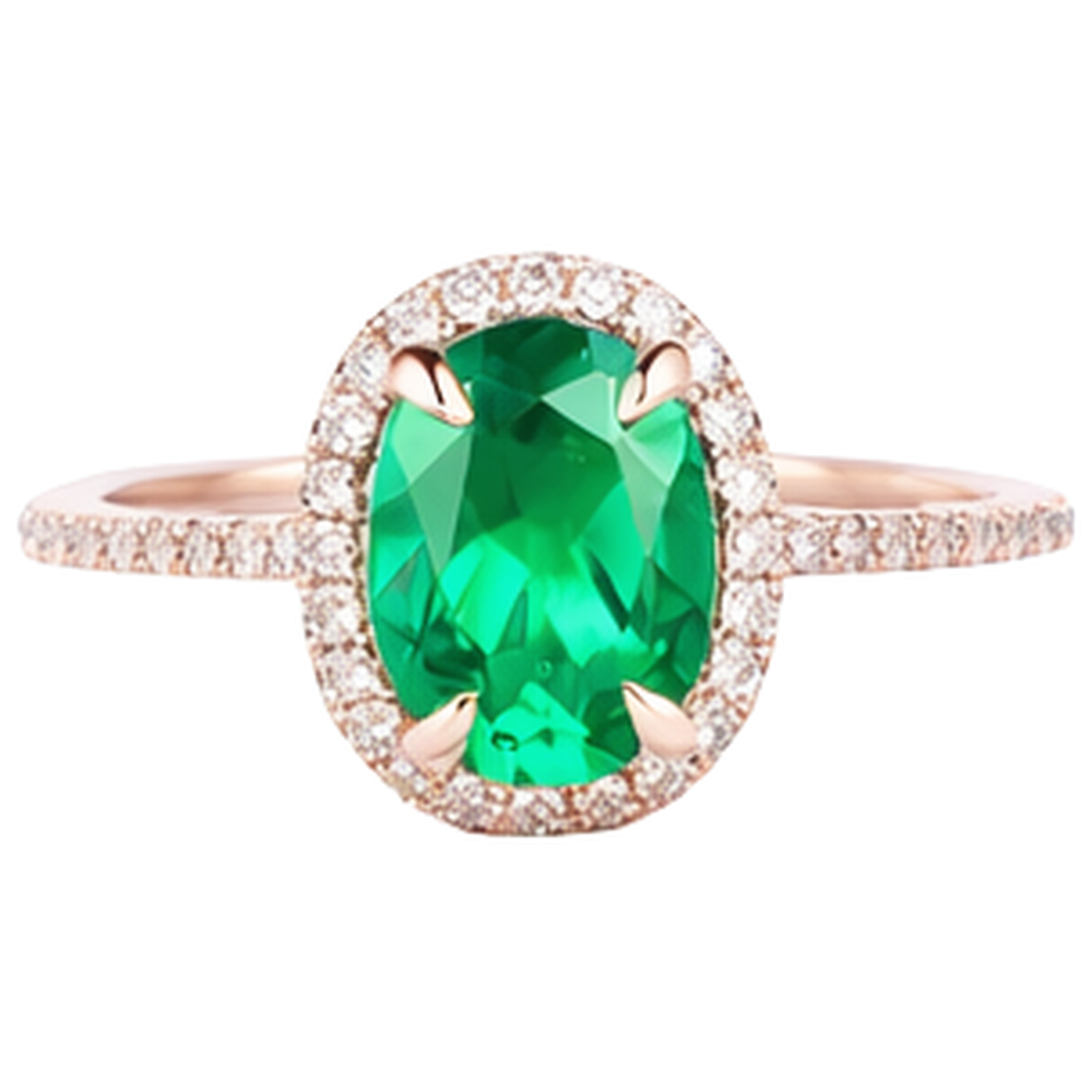 Green Emerald And Natural Earth Mined Diamond ( Not Lab Grown ) Wedding Ring 5.45 Carats