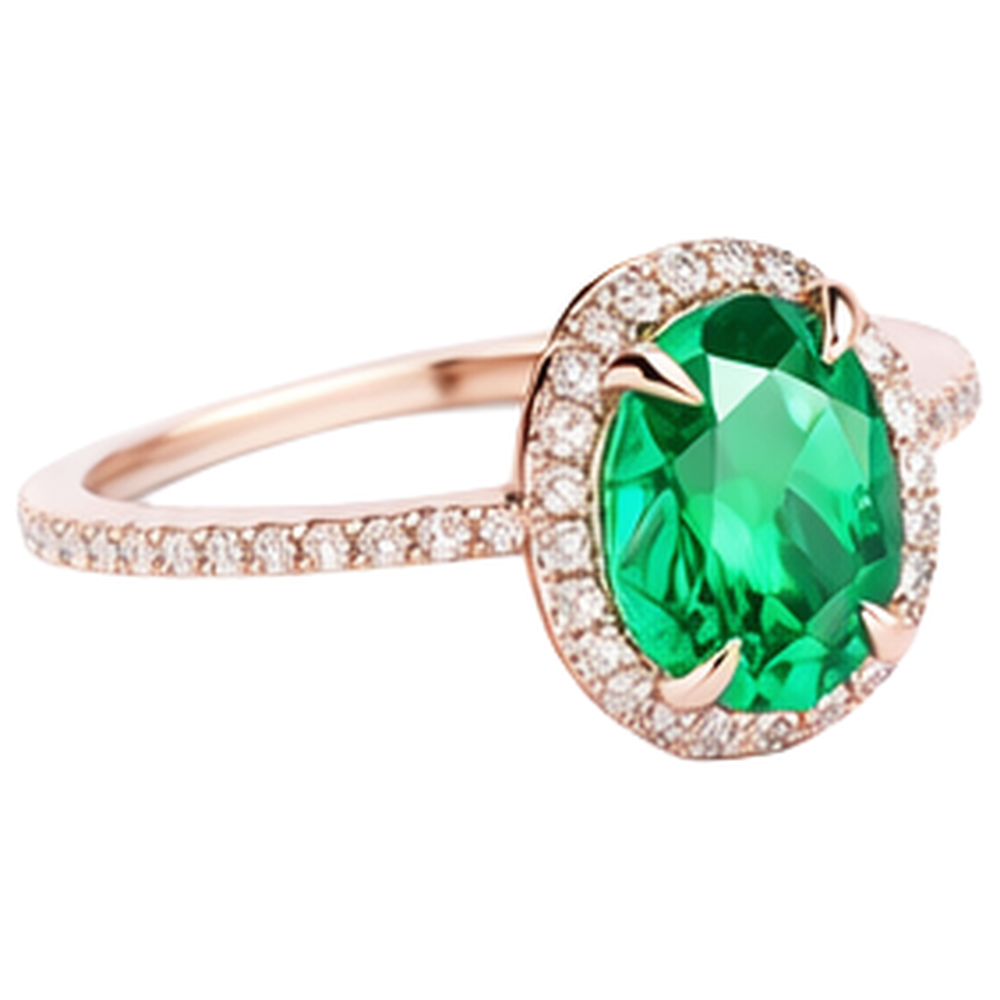 Green Emerald And Natural Earth Mined Diamond ( Not Lab Grown ) Wedding Ring 5.45 Carats