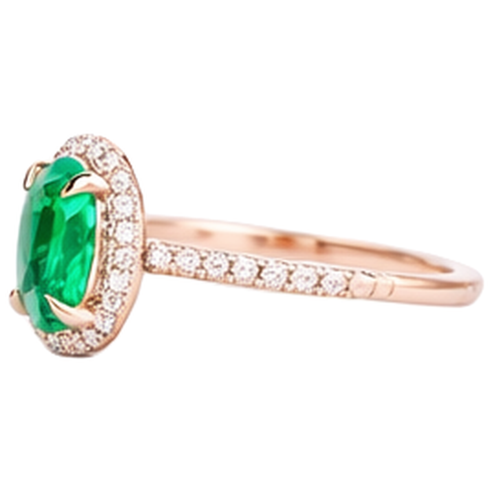 Green Emerald And Natural Earth Mined Diamond ( Not Lab Grown ) Wedding Ring 5.45 Carats
