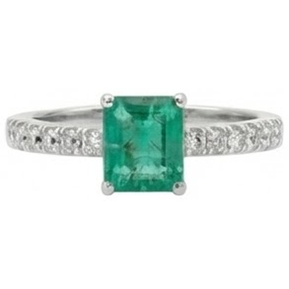 natural round emerald 2.80ct ring side angle