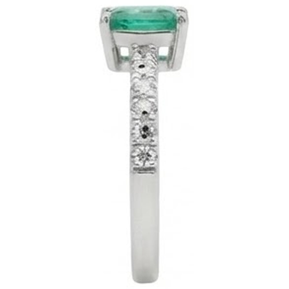 natural round emerald 2.80ct ring with diamond accents