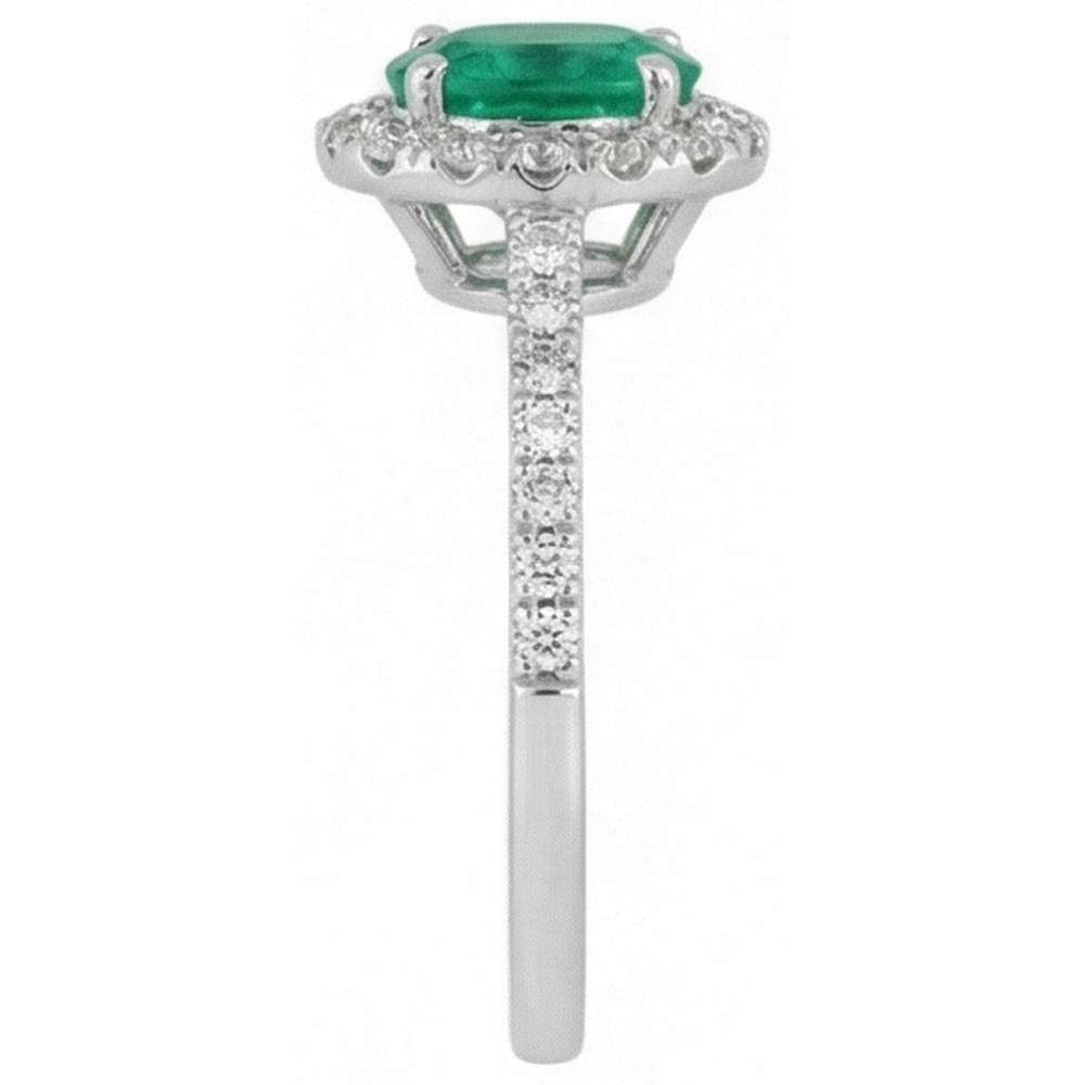 Green Emerald And Natural Earth Mined Diamond ( Not Lab Grown )s 5.25 Carats Wedding Ring 14K WG