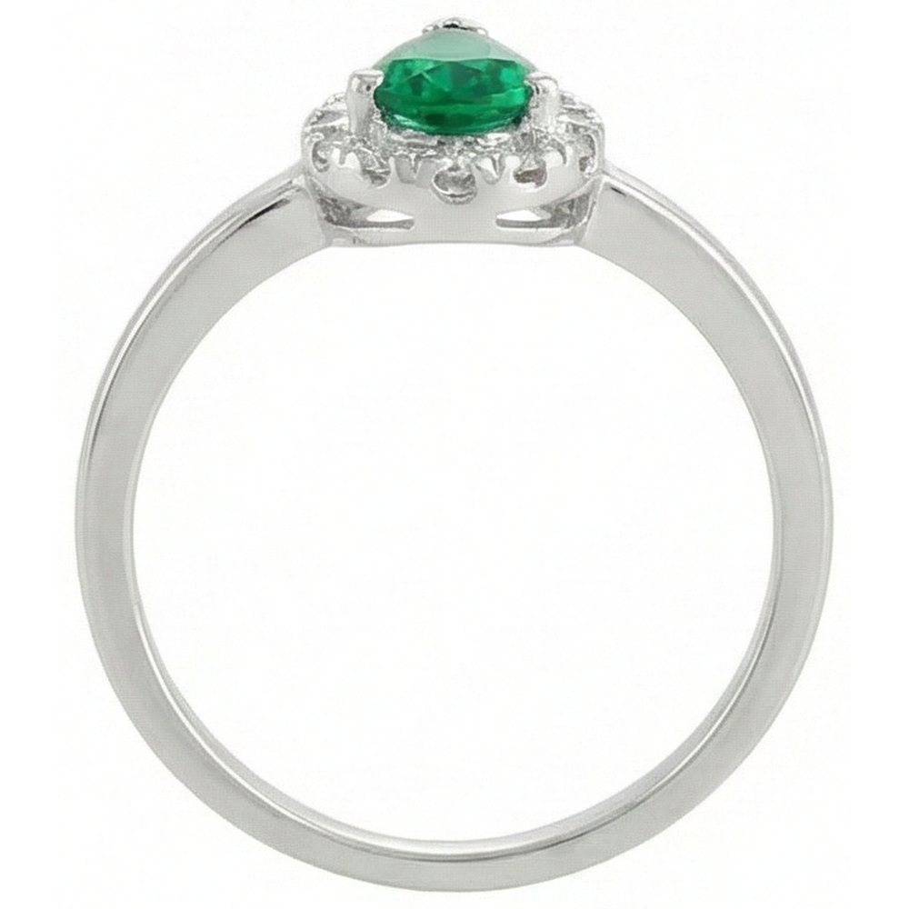 Green Emerald And Natural Earth Mined Diamond ( Not Lab Grown )s 5 Ct Anniversary Ring 14K White Gold New
