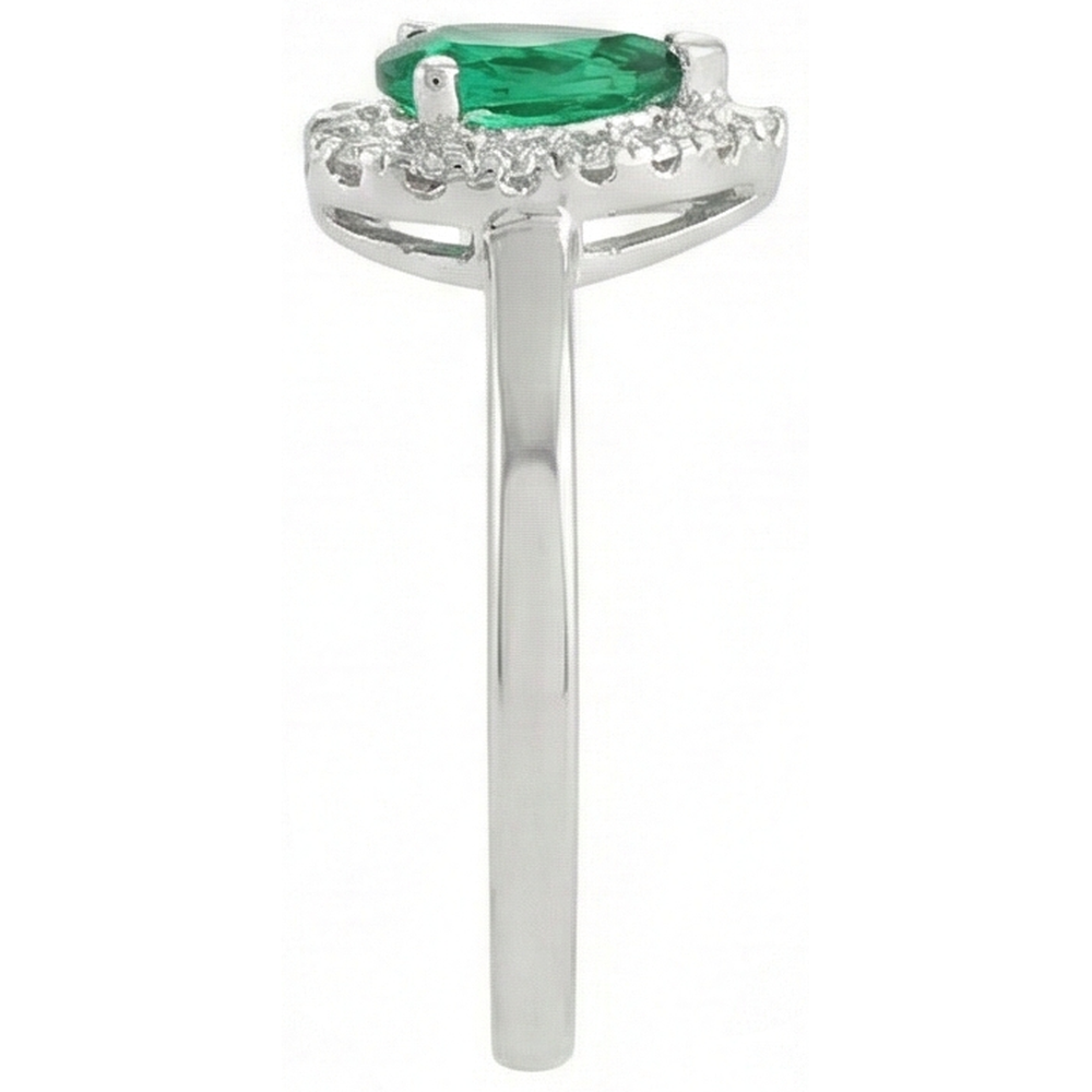 Green Emerald And Natural Earth Mined Diamond ( Not Lab Grown )s 5 Ct Anniversary Ring 14K White Gold New