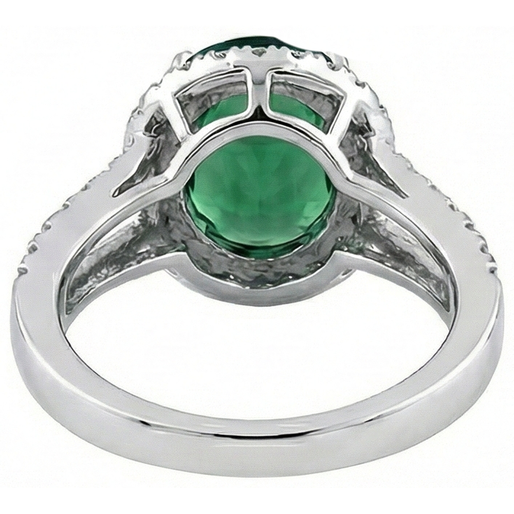 Green Emerald And Natural Earth Mined Diamond ( Not Lab Grown )s Cocktail Ring