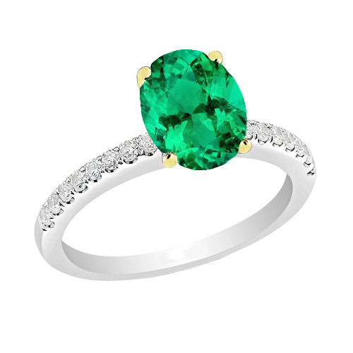 Designer Colombian Emerald Colored Stone Ring 2 ct – main view