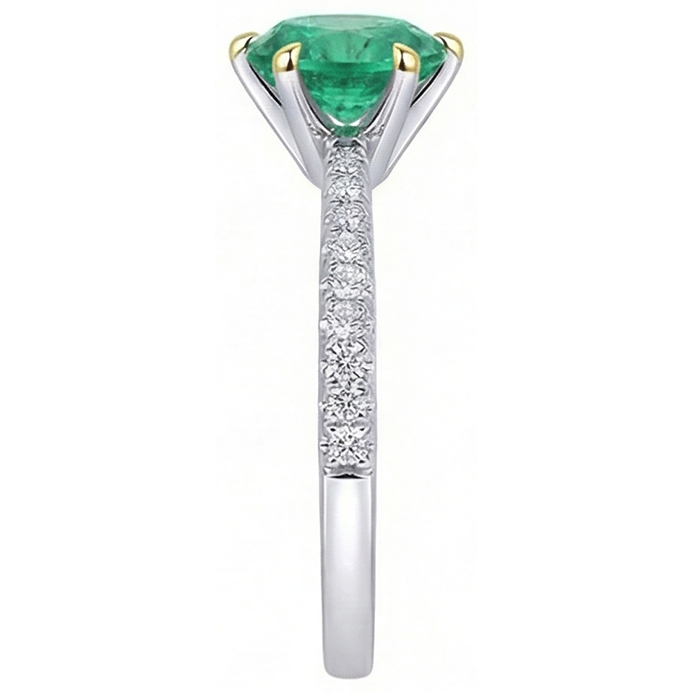 Sophisticated Emerald Colored Stone Ring 3 ct – profile view