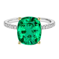 Elegant 4-ct Colombian Emerald Gemstone Ring