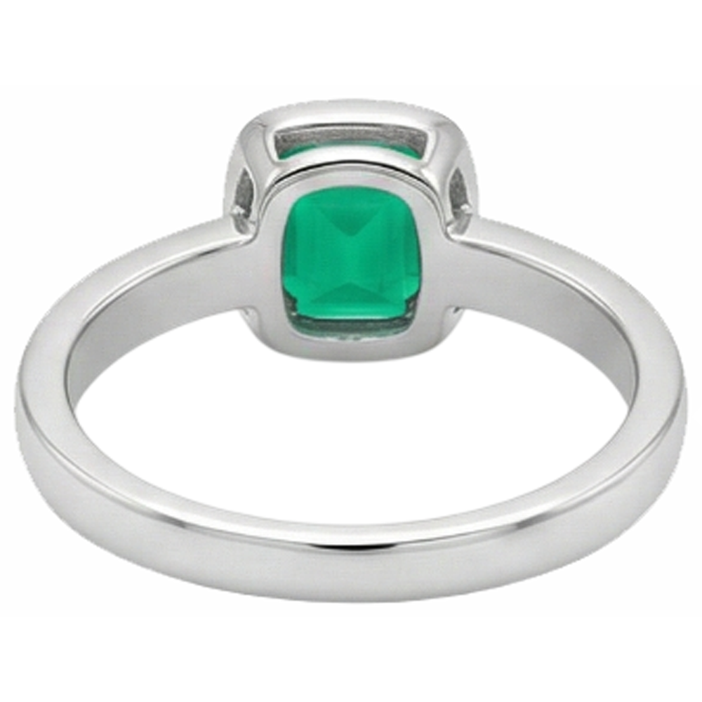 Earth-Mined Fine Emerald Precious Stone Ring 2.50 ct Two-Tone 14K Gold – back view
