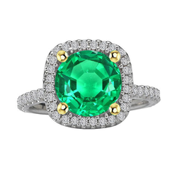 Earth-Mined GIA Certified Colombian Emerald Gemstone Ring 4 ct