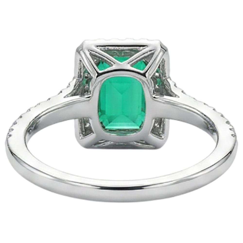 Natural Colombian Emerald Precious Stone Ring – detail view