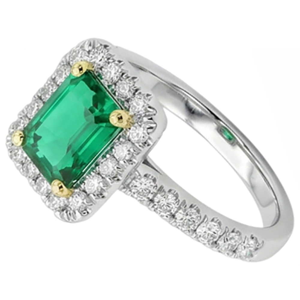 Natural Colombian Emerald Colored Stone Ring – side view