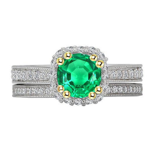 Handmade Fine Emerald Colored Stone Ring 2.50 ct – main view