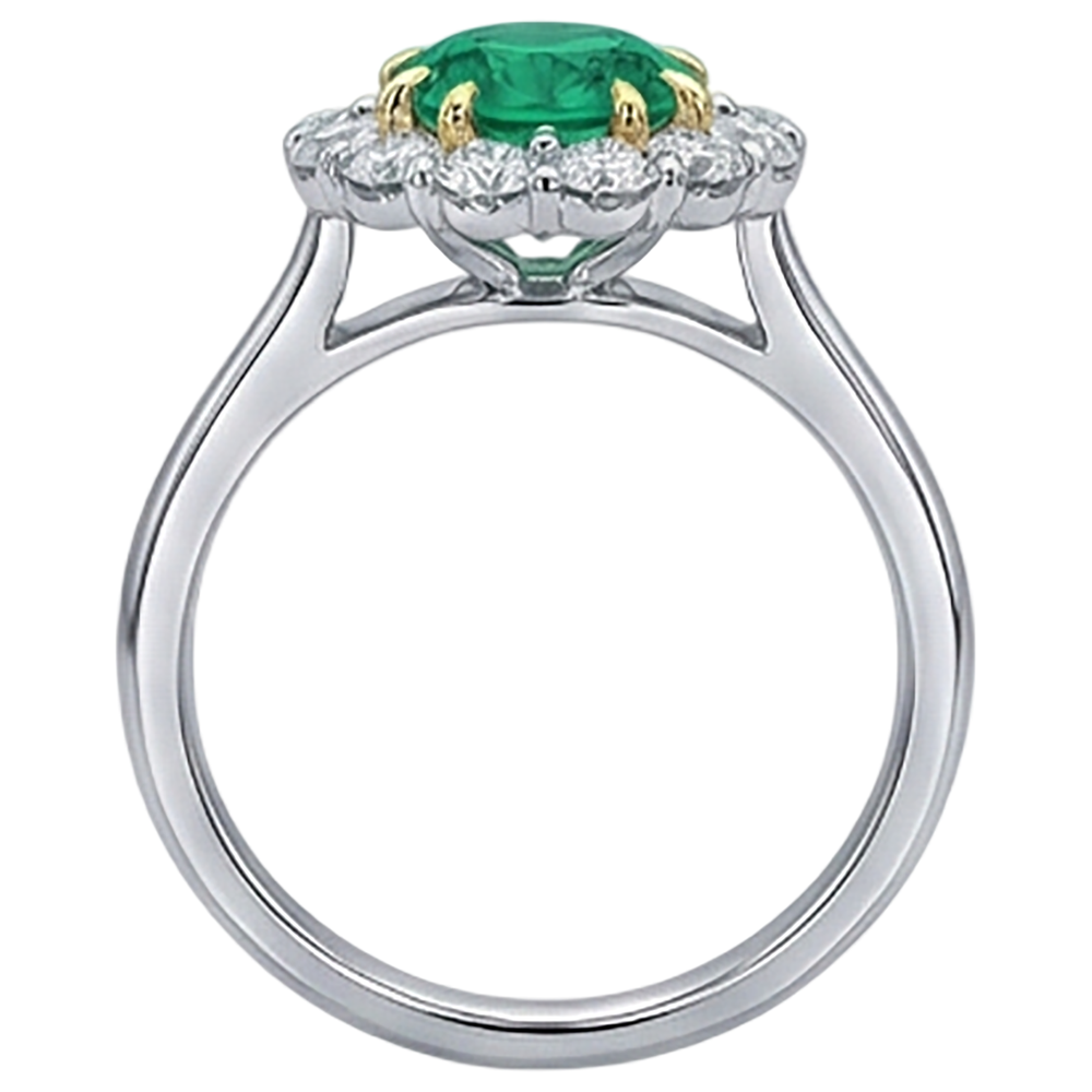 Natural Emerald Colored Stone Ring – back view