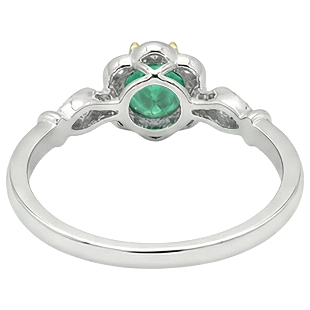 Luxury Colombian Emerald Colored Stone Ring 2 ct – back view
