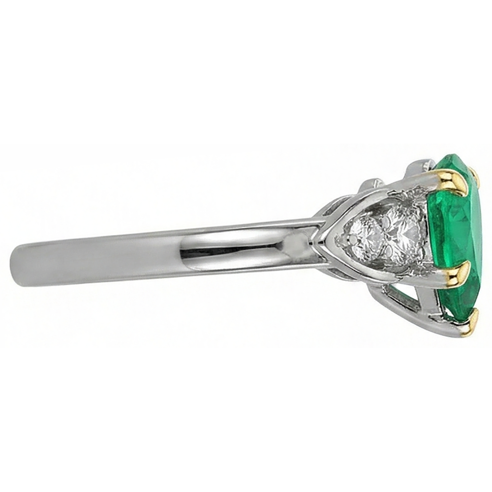 Handmade Colored Stone Ring 2 ct – top view