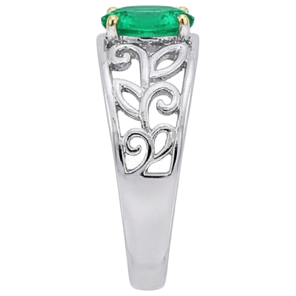 Luxury Colombian Emerald Colored Stone Ring 2 ct – profile view