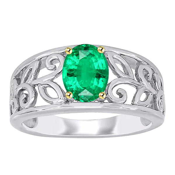 Luxury Colombian Emerald Colored Stone Ring 2 ct – main view