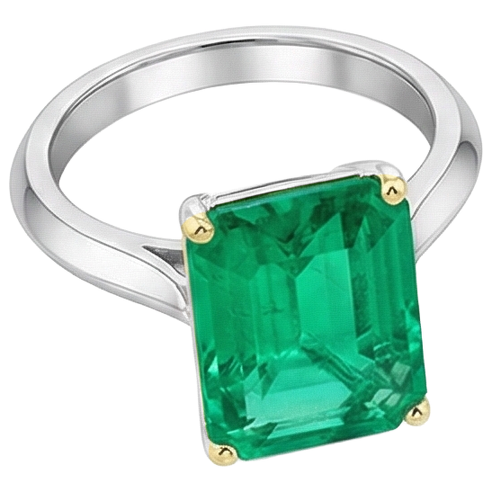Earth-Mined Emerald Colored Stone Ring – angle view