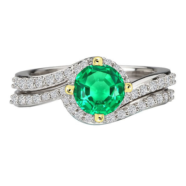 Natural Fine Emerald Gemstone Ring – main view