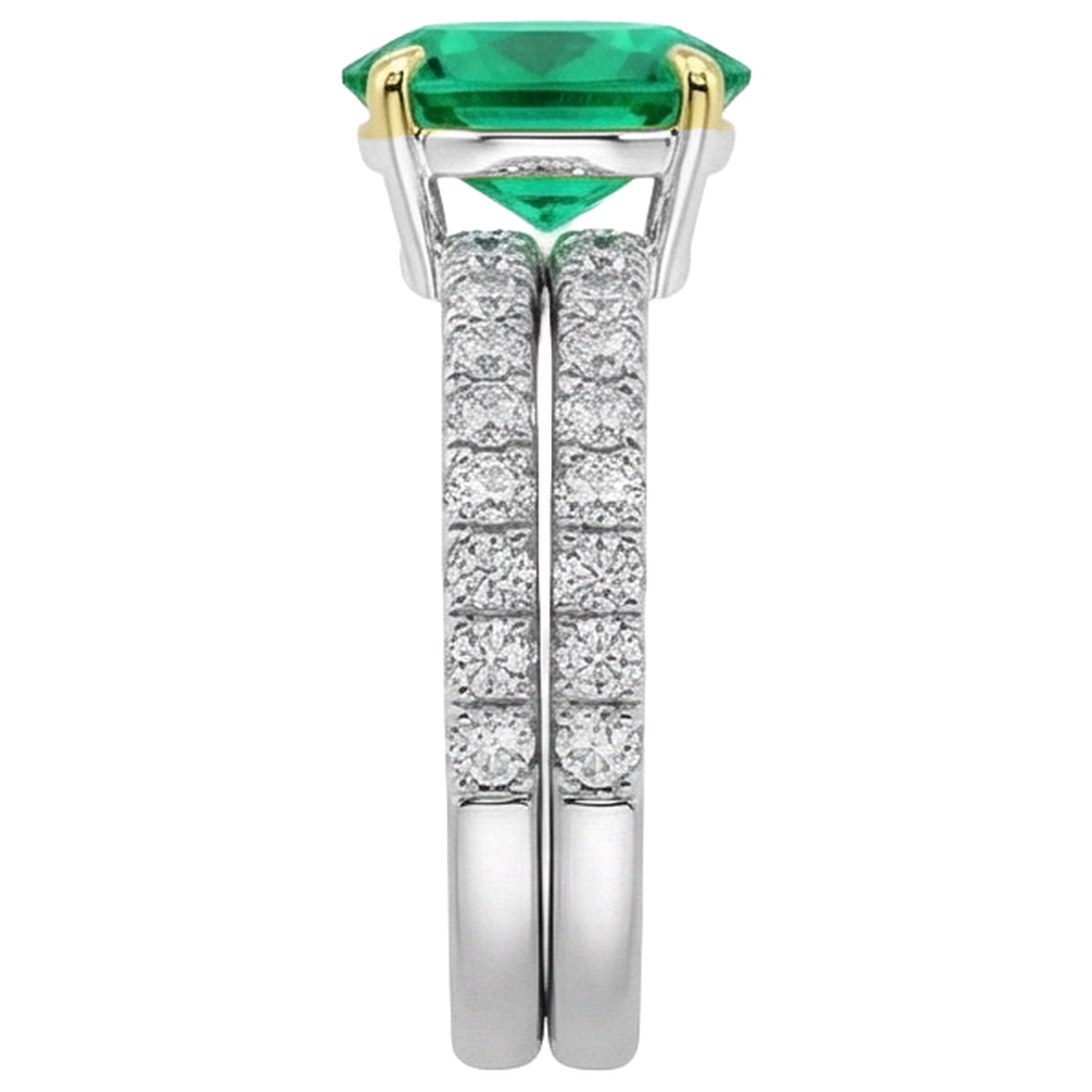 Luxurious Colombian Emerald Precious Stone Ring 2.50 ct – profile view
