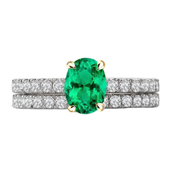 Authentic Bridal Set Colombian Emerald Precious Stone Ring 2.50